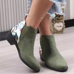 Point Toe Block Heels Ankle Boots