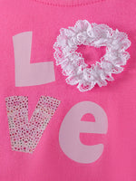 Children's Love Round Neck Tulle Dress