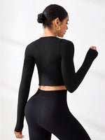Round Neck Long Sleeve Active T-Shirt - Ladyez