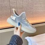 Mesh Lace-Up Platform Athletic Shoes