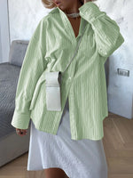 Oversized Striped Button-Down Shirt