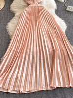 Halter Neck Pleated Maxi Dress