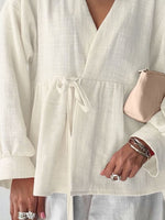 Tie Front Long Sleeve Shirt