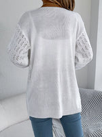 Open-Front Crochet Knit Cardigan