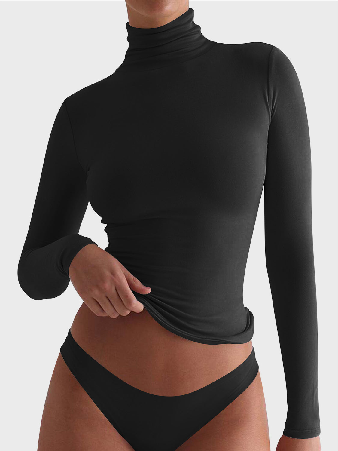 Lovelet Turtleneck Long Sleeve T-Shirt - Ladyez