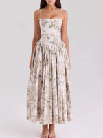 Floral Print Square Neck Maxi Cami Dress - Ladyez