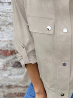 Snap-Down Utility Shacket with Chest Pockets