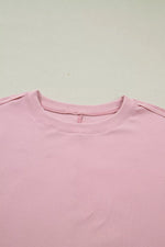 Solid Color Bow Textured Patchwork Long Sleeve Tee