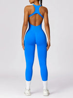 Cutout Racerback Active Jumpsuit - Ladyez