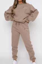 Round Neck Sweatshirt and Joggers Set