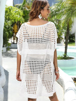 Crochet Knit Beach Cover Up Dress - Ladyez