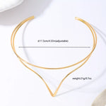 Double Layer V-Shaped Choker Necklace