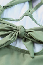 Tie Back Sleeveless Swim Dress and Bottoms Set - Ladyez
