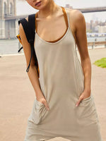 Spaghetti Strap Romper with Pockets