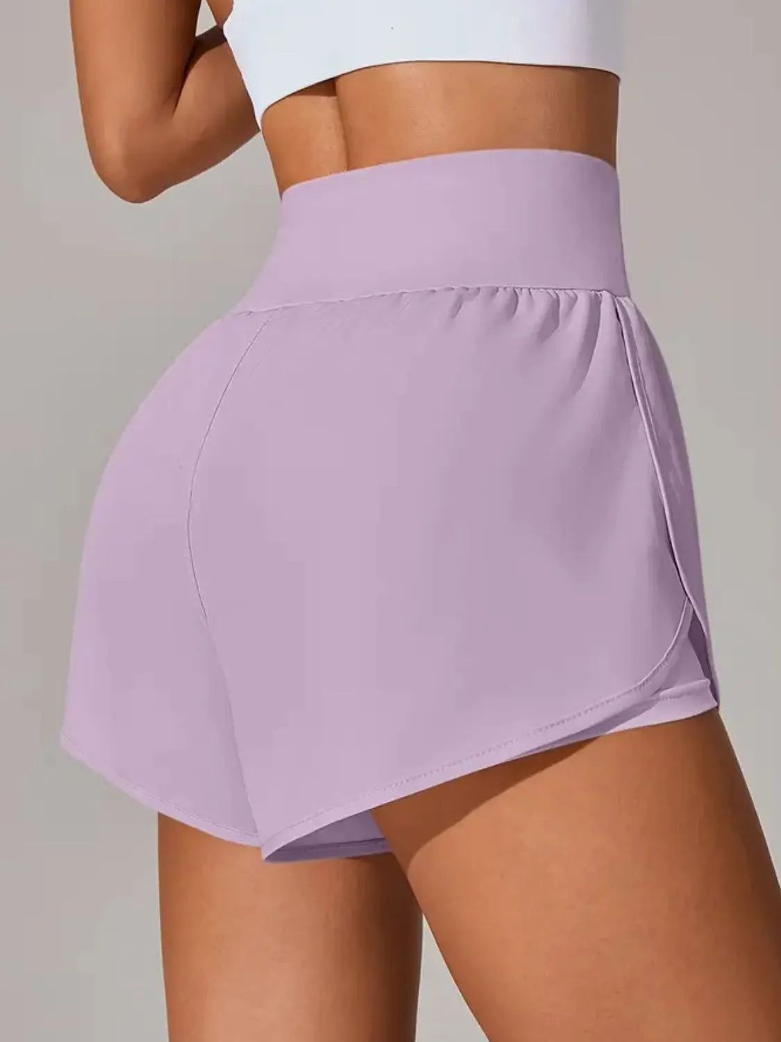 Pocketed High Waist Active Shorts - Ladyez