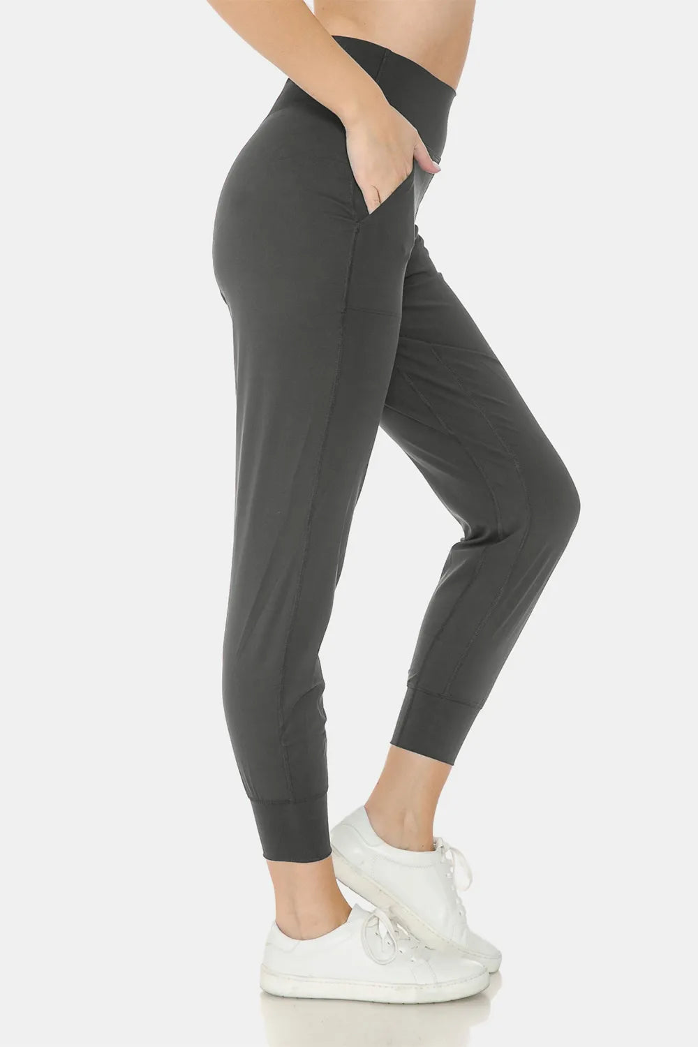 Leggings Depot Wide Waistband Slim Active Joggers - Ladyez