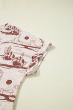 Printed Round Neck Short Sleeve T-Shirt