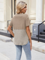 Two-Tone Short Sleeve Top