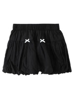 Bubble Hem Elastic Waist Mini Skirt