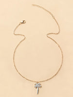 Zircon Palm Tree Pendant Necklace