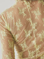 Lace Mock Neck Long Sleeve Blouse - Ladyez