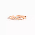 925 Sterling Silver Zircon Wave Ring