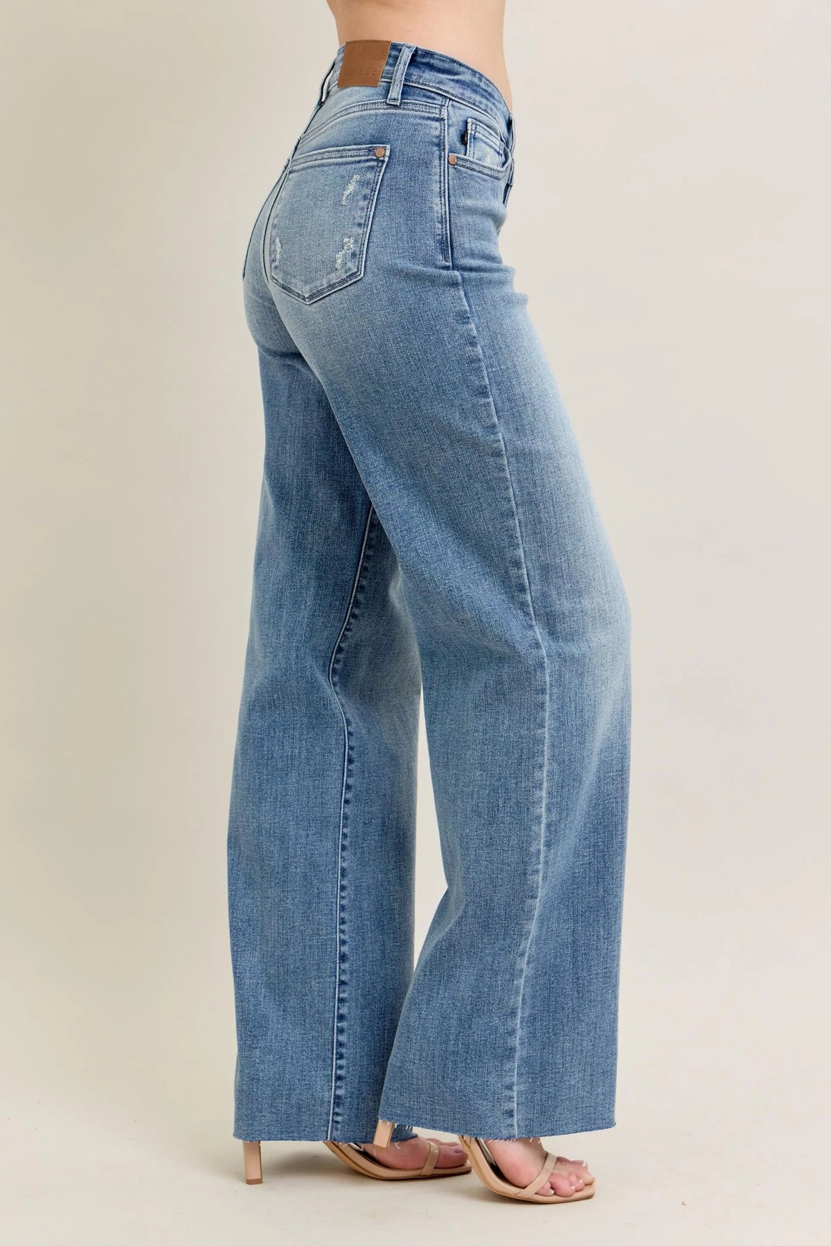 Judy Blue Full Size V - Front Baggy Jeans Plus Size - Ladyez