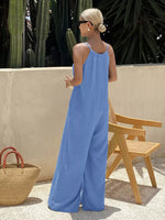 Tie Strap Wide Leg Casual Jumpsuit