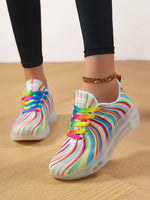 Rainbow Swirl Lace Up Athletic with Transparent Sole - Ladyez
