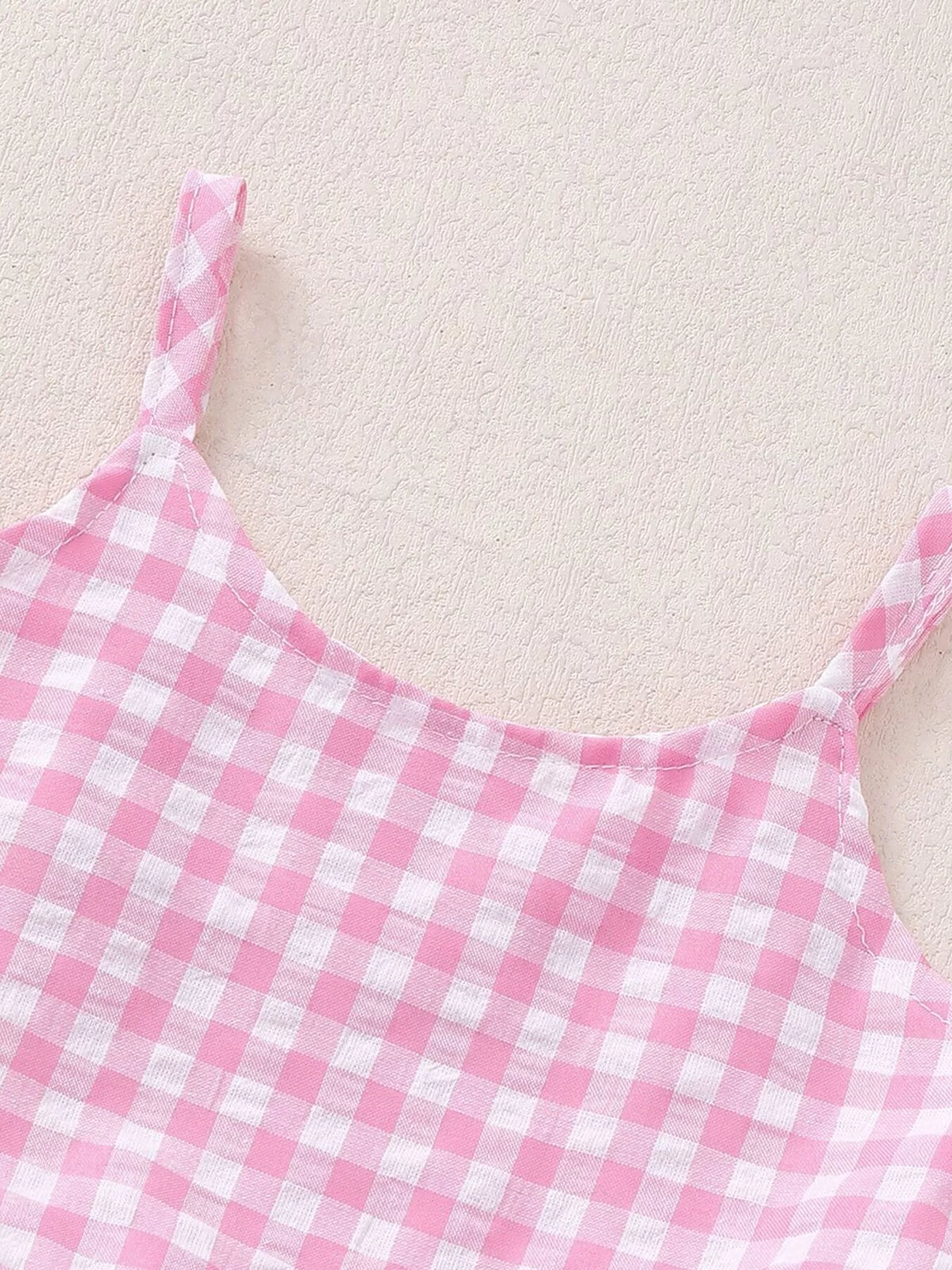 Children's Plaid Ruffled Hem Tank & Shorts Set