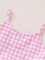 Children's Plaid Ruffled Hem Tank & Shorts Set