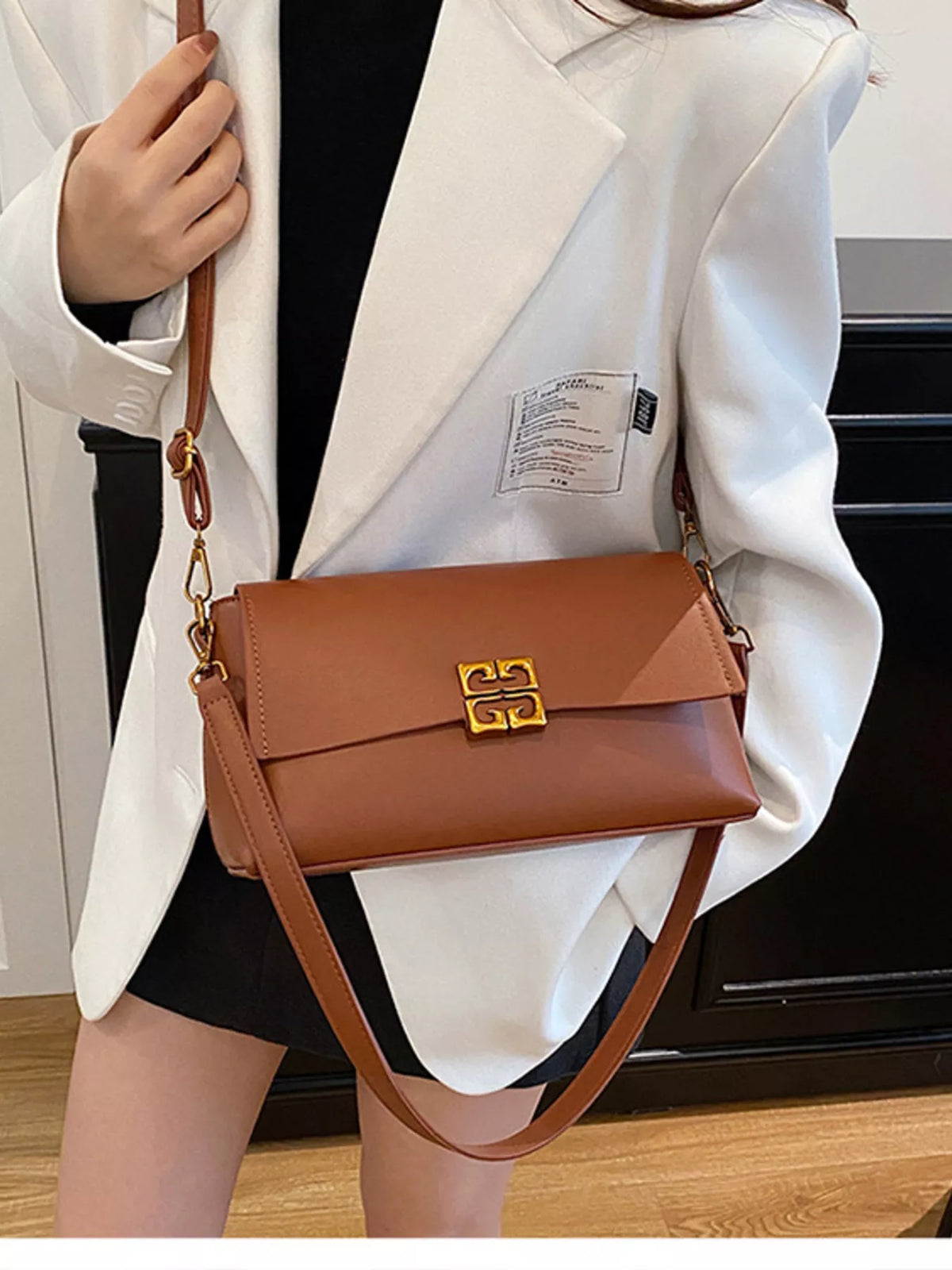 Leather Flap Crossbody Bag