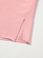 Solid Color Cuffed Short Sleeve Shirt