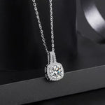 1 Carat Moissanite 925 Sterling Silver Pendant Necklace