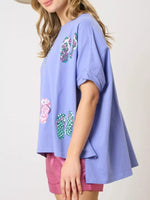 Flip-Flop Print Round Neck Casual T-Shirt