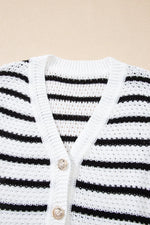 Striped Button-Up Knit Sweater Vest
