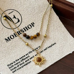 Tiger's Eye Copper Double Layered Necklace
