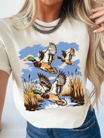 Wild Duck Graphic Round Neck Tee