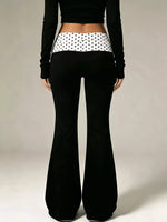 High-Waisted Polka Dot Flare Pants