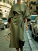 Round Neck 3/4 Sleeve Dress