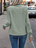Eyelet Long Sleeve Blouse