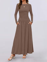Long Sleeve Maxi Dress with Pockets