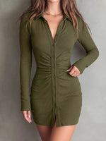 Button-Down Bodycon Mini Dress