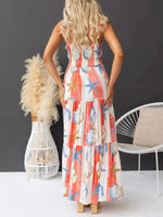Printed Spaghetti Strap Maxi Dress with Pockets - Ladyez