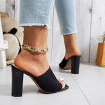 Open Toe Block Heels Sandals