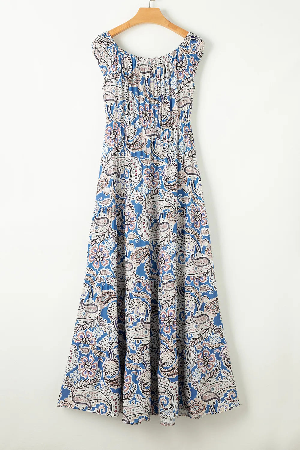 Printed Off-Shouder Short Sleeve Dress - Ladyez