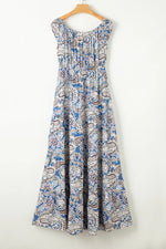 Printed Off-Shouder Short Sleeve Dress - Ladyez