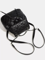Quilted Chain Flap Backpack Bag