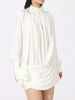 Ruched Long Sleeve Mini Dress