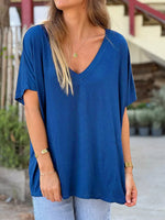 Casual V-Neck Relaxed Fit T-Shirt